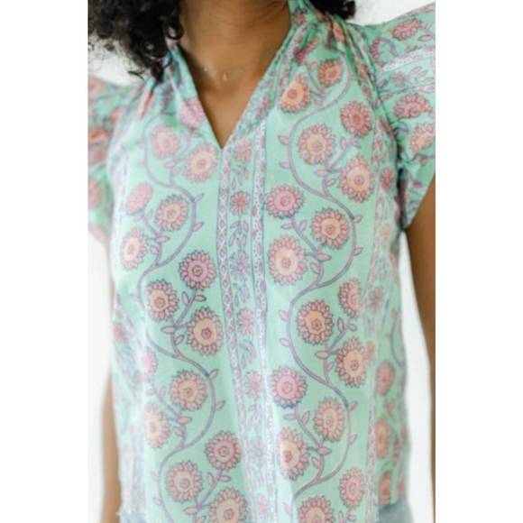 NEW VICTORIA DUNN key largo blouse in day glow - Picture 2 of 3